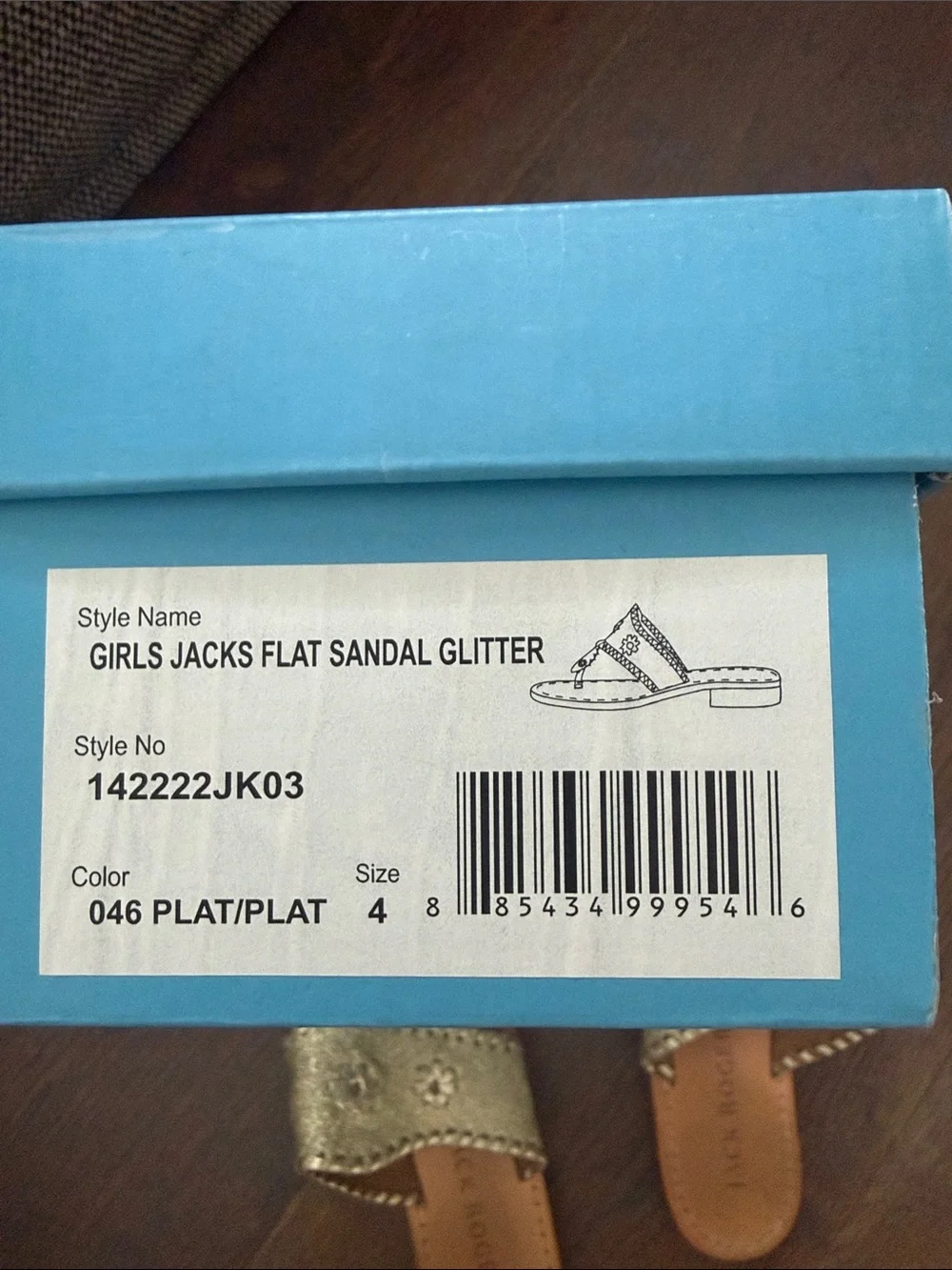 Jack Rogers Girls Gold Glitter Leather Slide Sandals